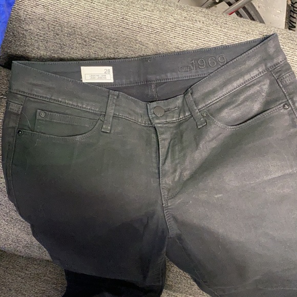 GAP leather look moto crop jeans - Picture 3 of 3